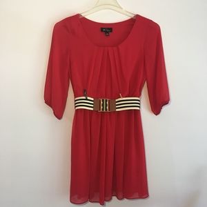 BCX Belted 3/4 Sleeve Dress